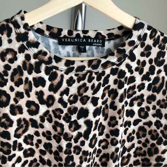Veronica Beard | Animal Print | Short Sleeve | Crop Top | Blouse - Picture 4 of 14